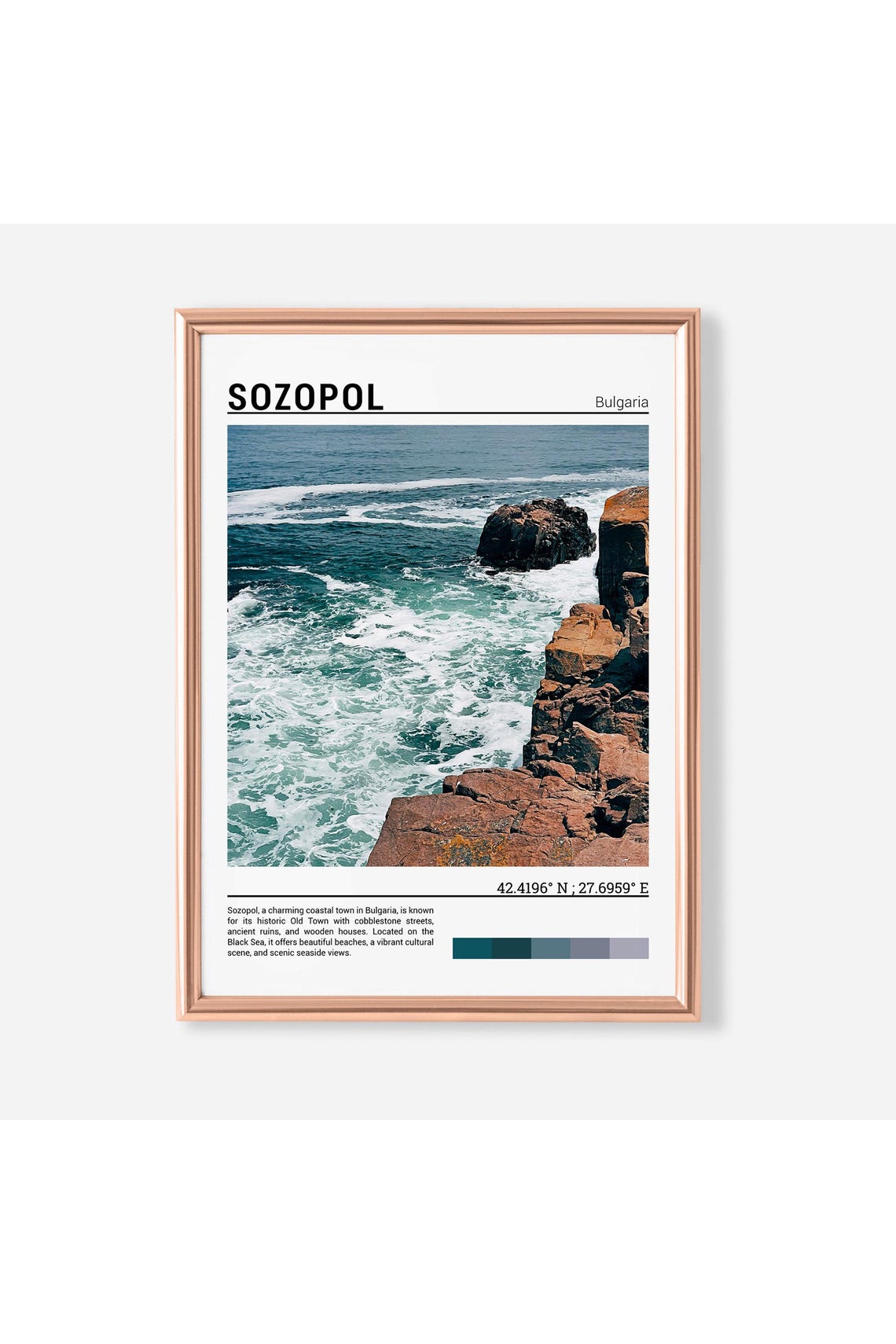 Sozopol Bulgaria Rocky Cliffs Crashing Waves Black Sea Poster
