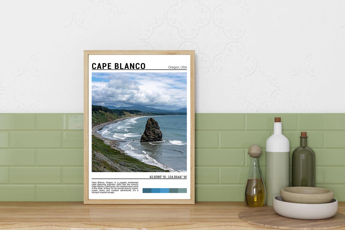 Cape Blanco Oregon Dramatic Sea Stack Coastline Photo Poster - Image 3
