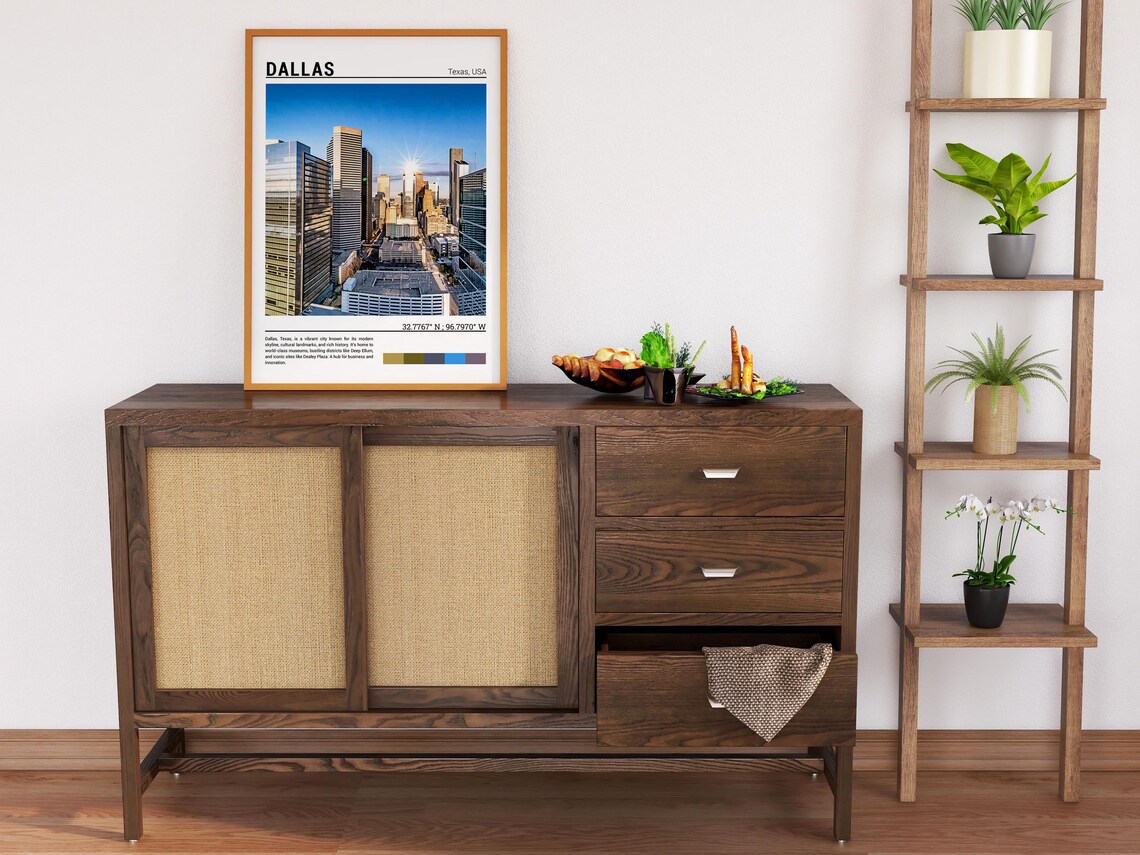 Dallas Texas Downtown Skyscrapers Golden Light Cityscape Poster - Image 6