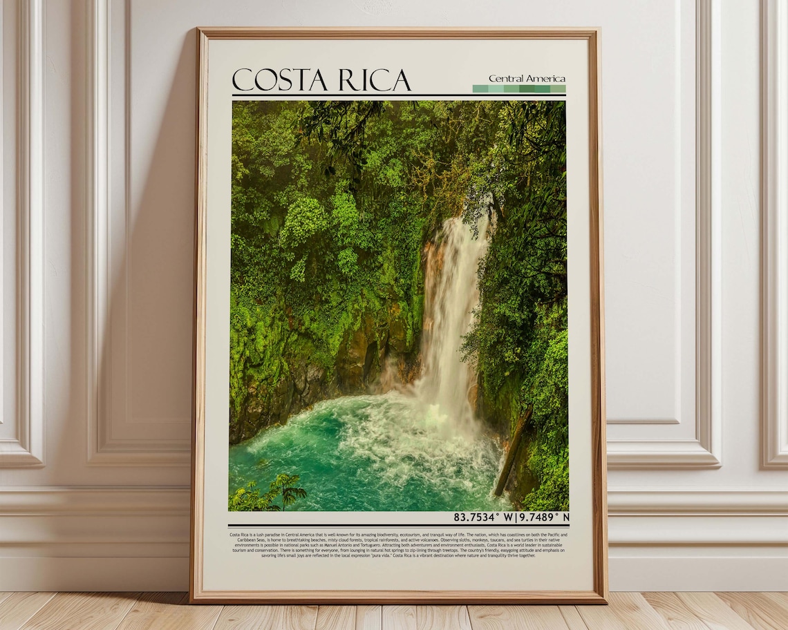Costa Rica Celeste River Tropical Landscape Art Print