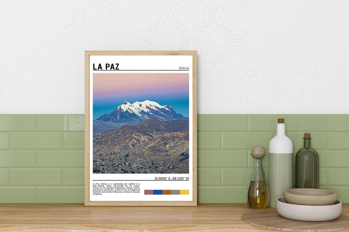 La Paz Print La Paz Poster La Paz Wall Art La Paz Travel La Paz Art Print La Paz Photo Bolivia Artwork - Image 3