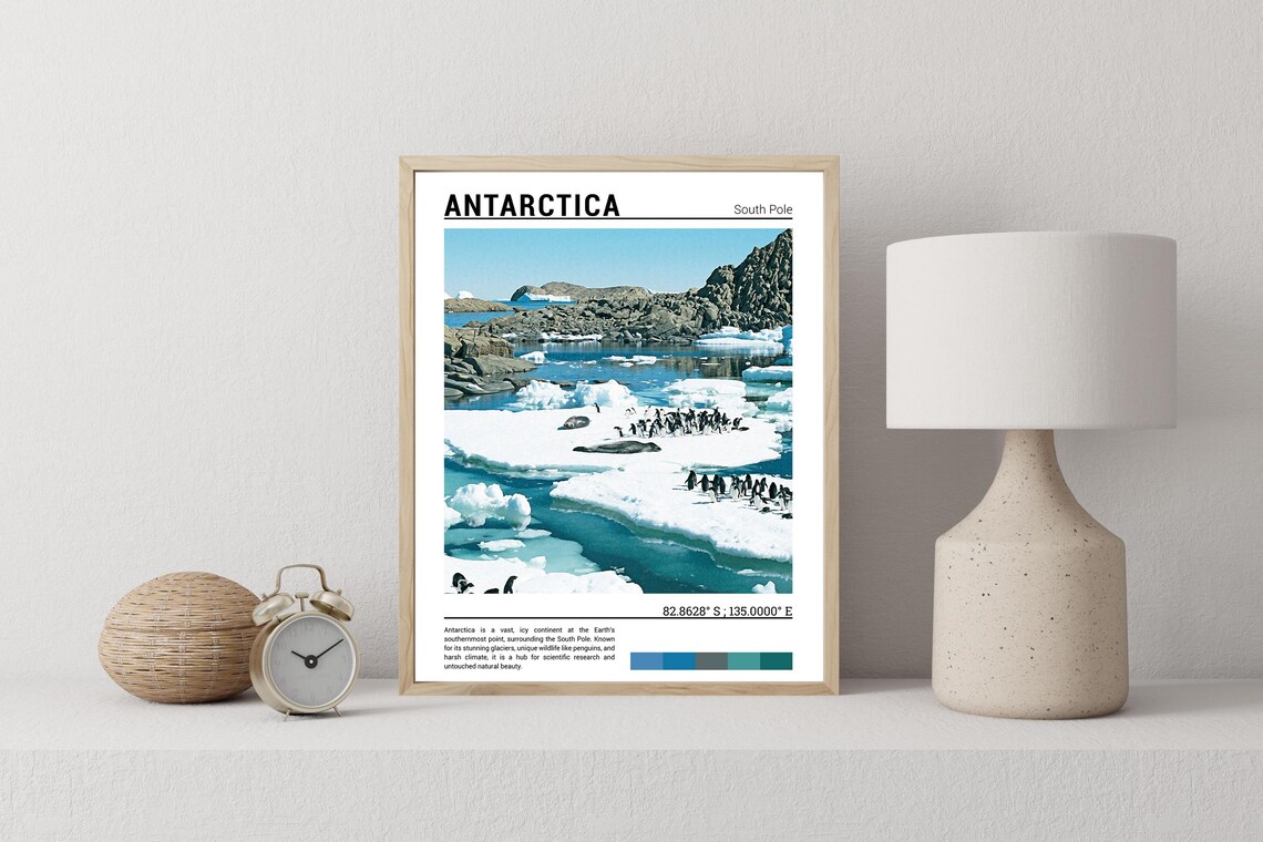 Antarctica Travel Poster, Antarctica Wall Art Print - Image 2
