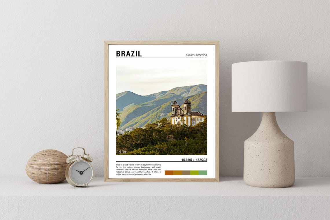Brazil Print Brazil Poster Brazil Wall Art Brazil Travel Brazil Artwork Brazil Art Brazil Photo - Image 2