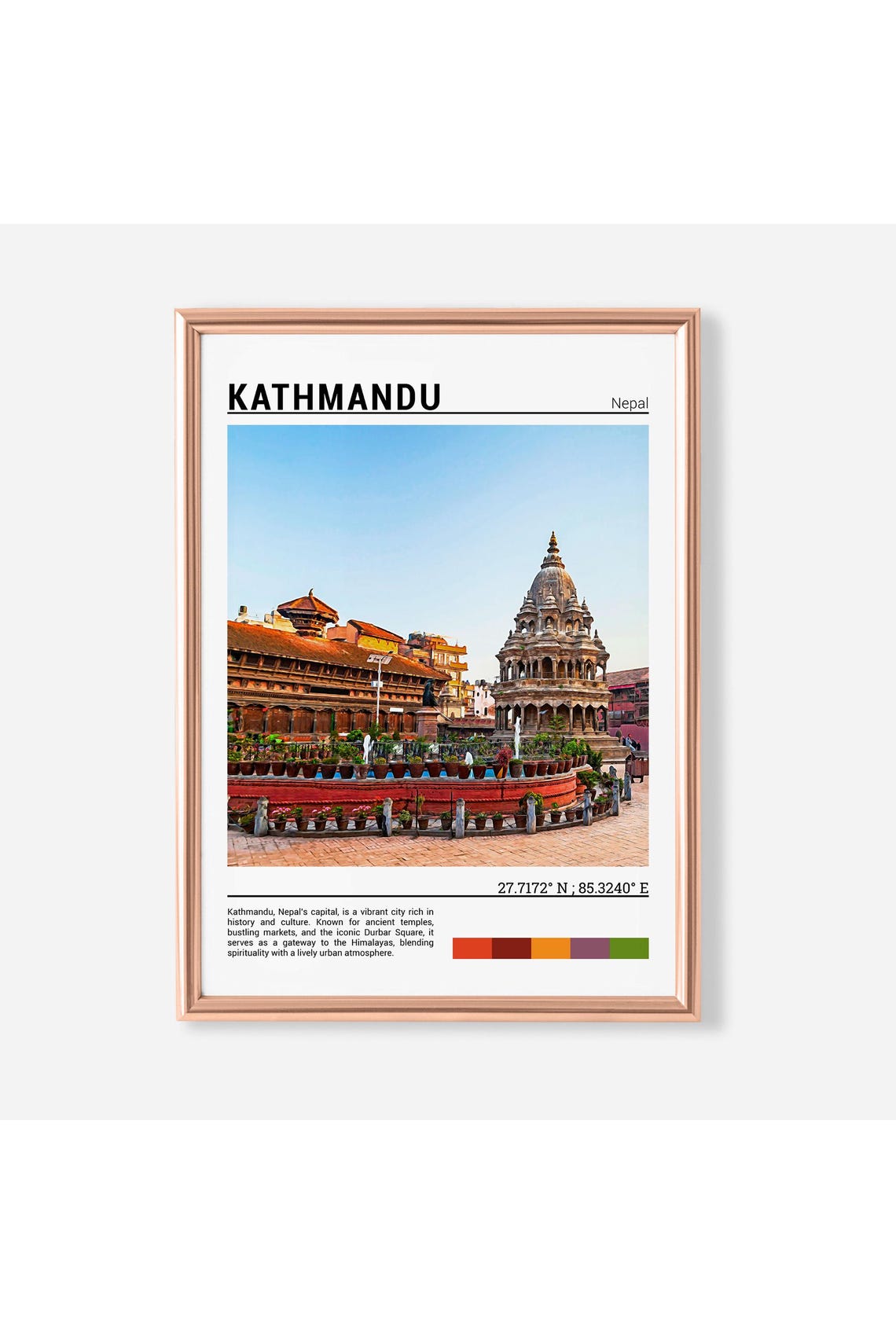 Kathmandu Nepal Durbar Square Ancient Temples Himalayan Capital Poster
