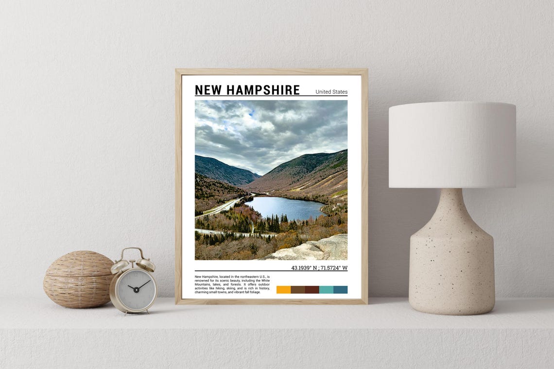 New Hampshire Print New Hampshire Poster New Hampshire Wall Art New Hampshire Travel New Hampshire Art Print New Hampshire Photo - Image 2