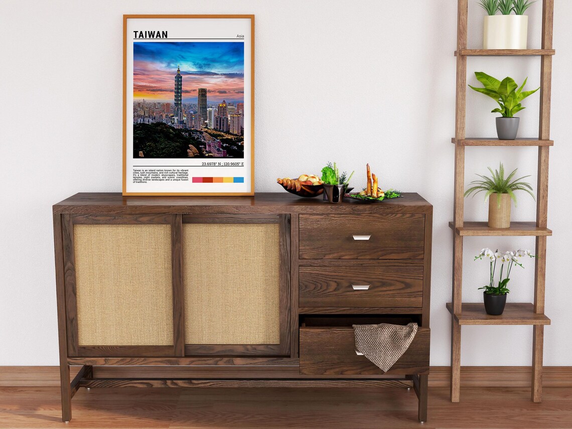 Taiwan Taipei 101 Tower Fiery Sunset Capital Skyline Photo Poster - Image 6