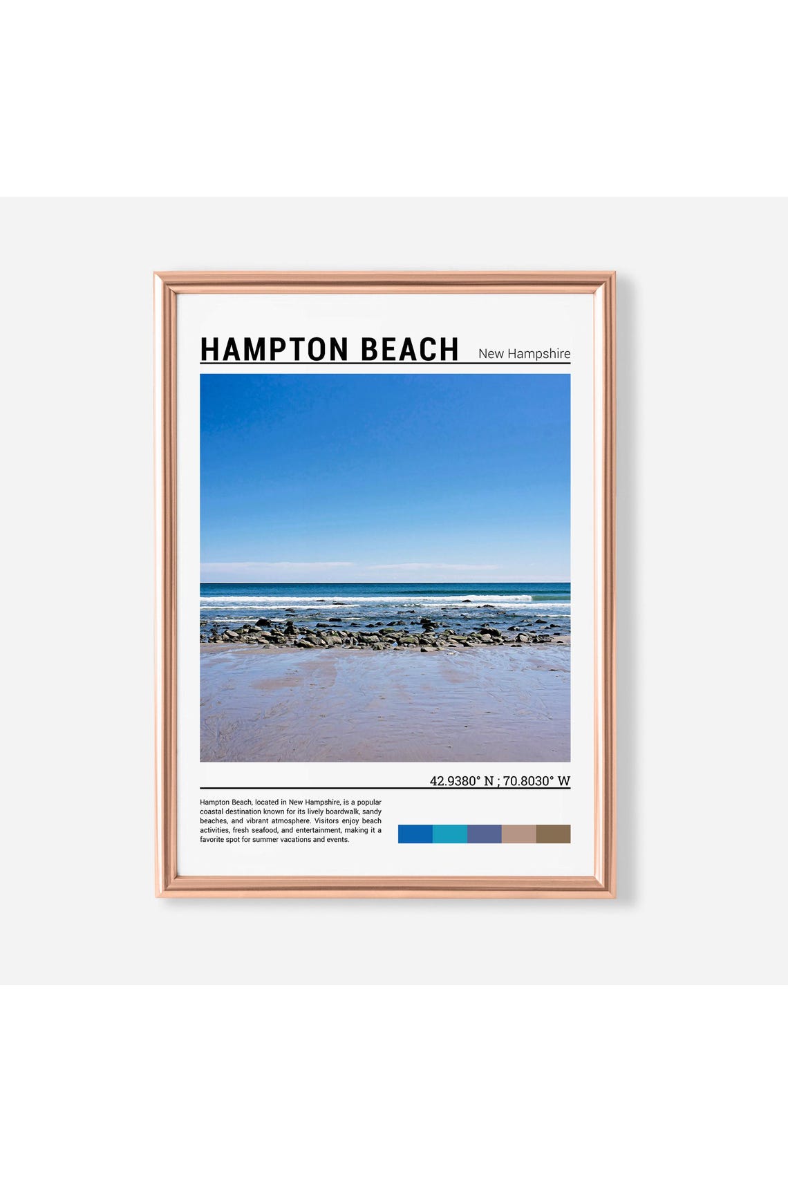 Hampton Beach New Hampshire Rocky Shore Atlantic Ocean Scene Poster