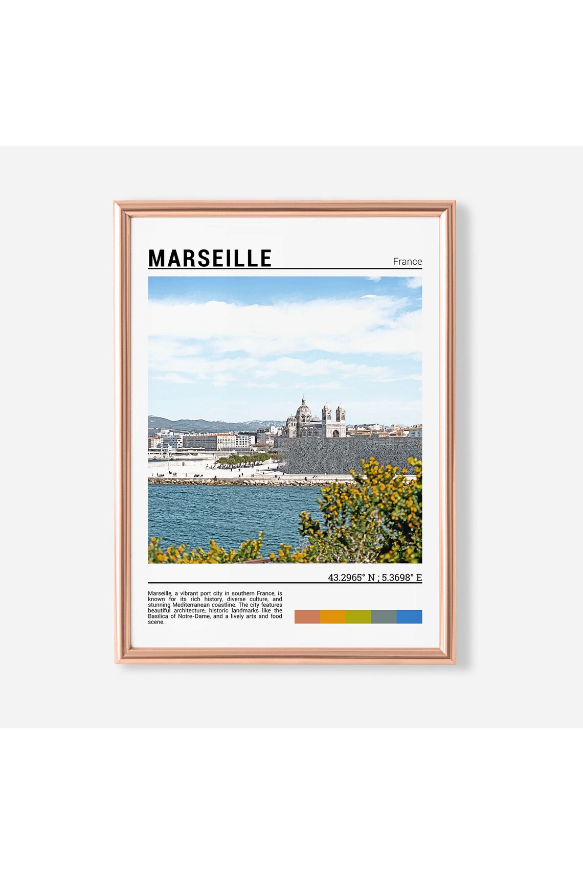 Marseille France Historic Basilica Mediterranean Harbor Poster