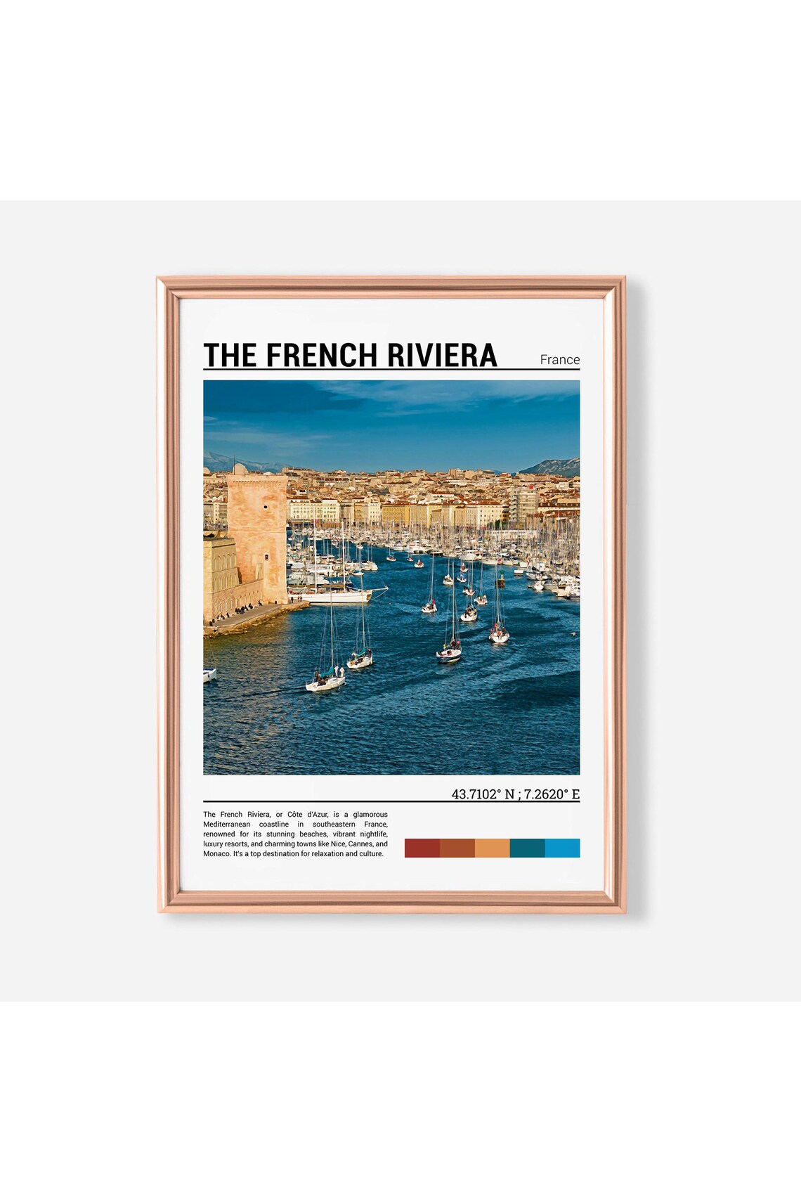 French Riviera Marina Sailboats Historic Harbor Mediterranean Poster