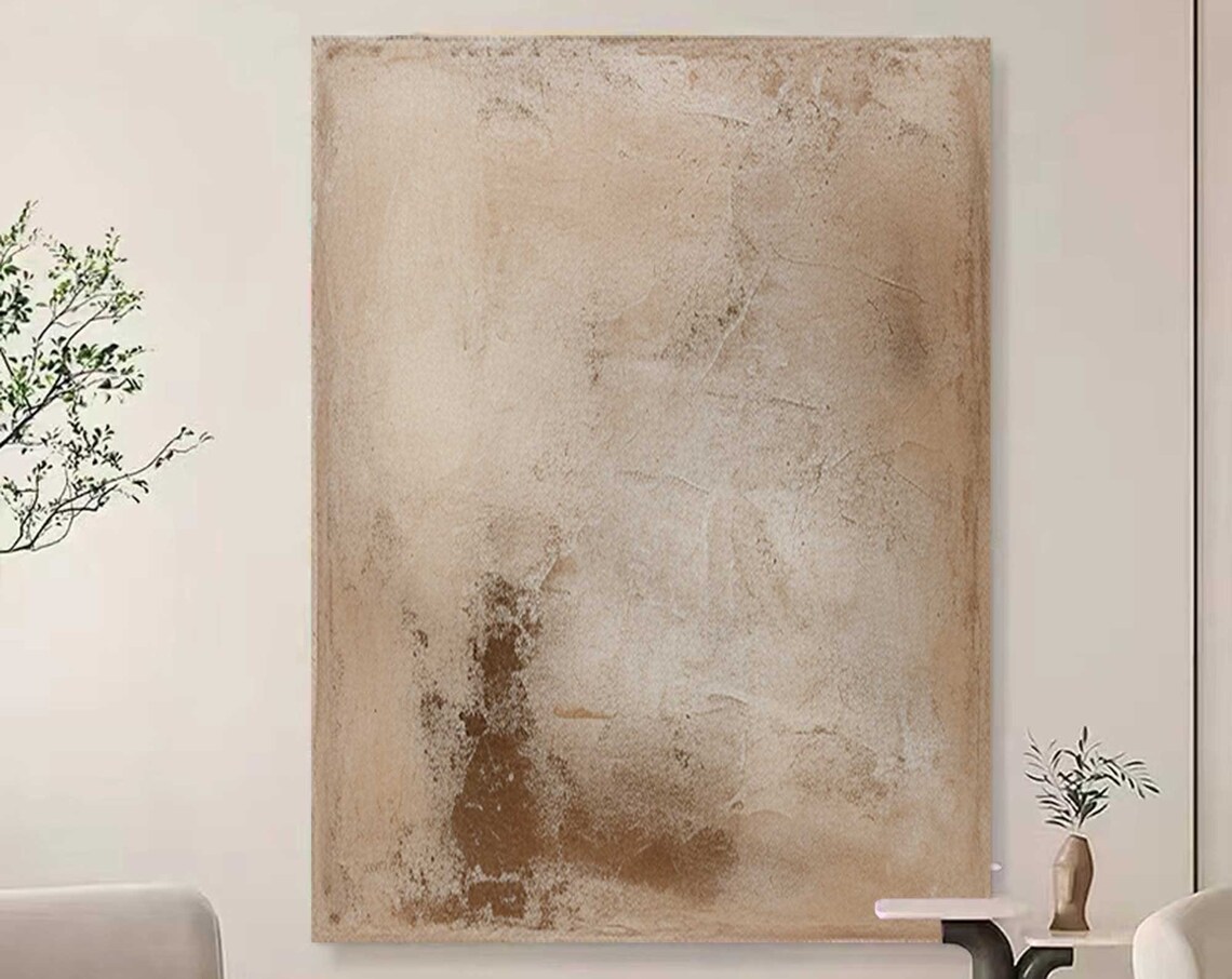 Beige Abstract Wabi-Sabi Art Print, Neutral Texture