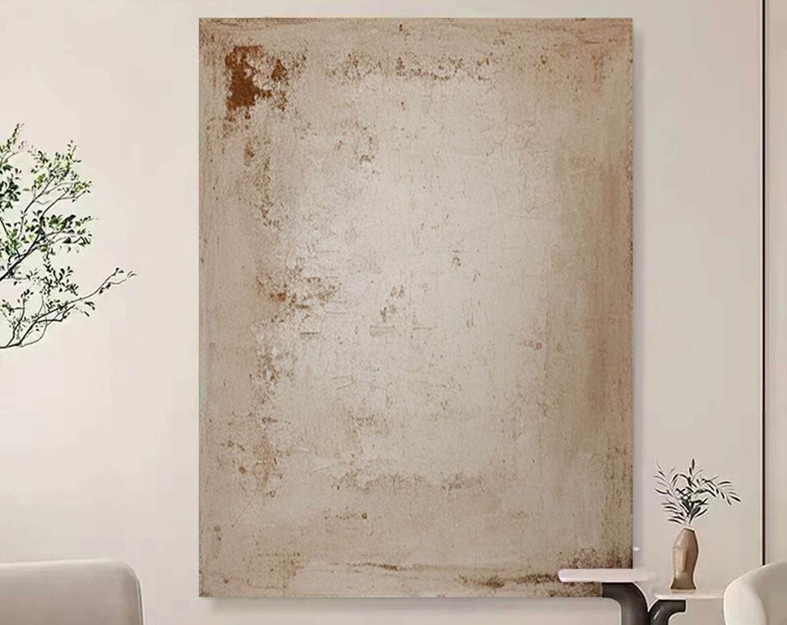Wabi Sabi Beige Abstract Art Print, Minimalist