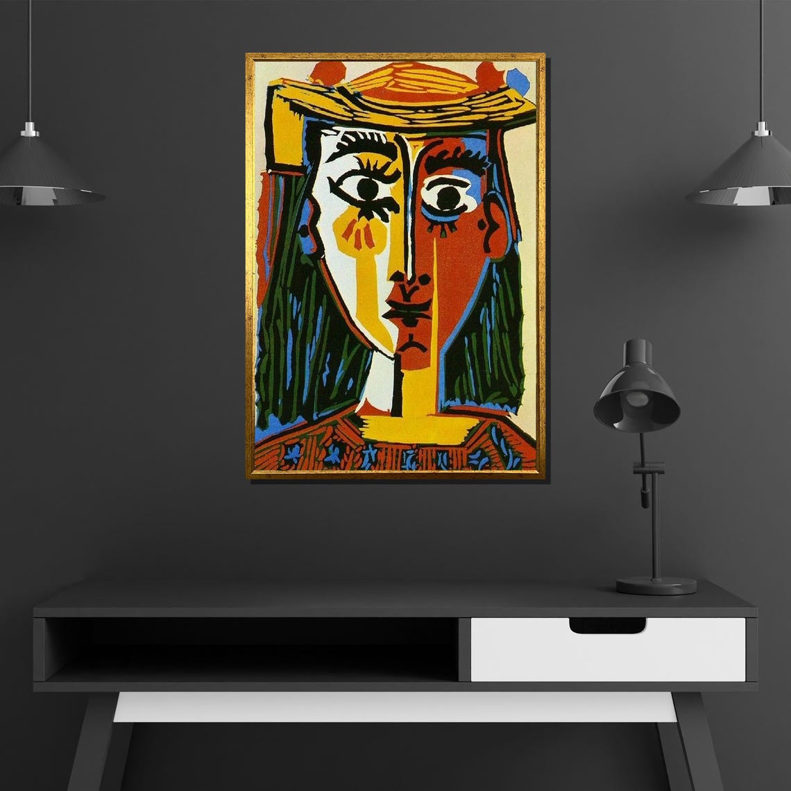 Pablo Picasso Head of a Woman 1962 Colorful Cubist Portrait Poster - Image 4