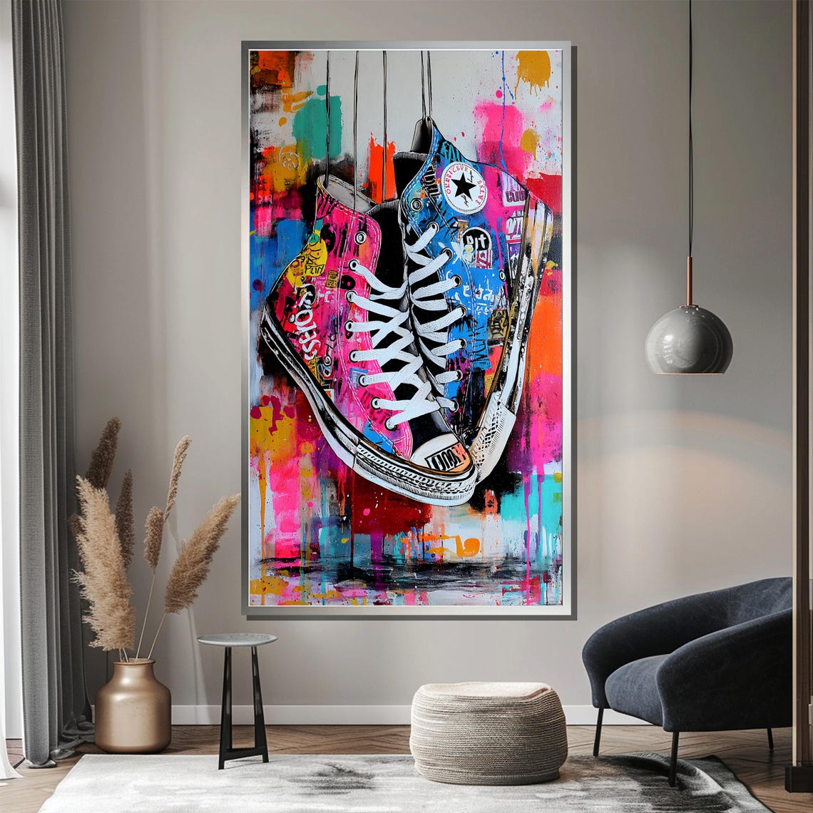 Colorful Graffiti High Top Sneakers Street Art Pop Culture Poster - Image 2