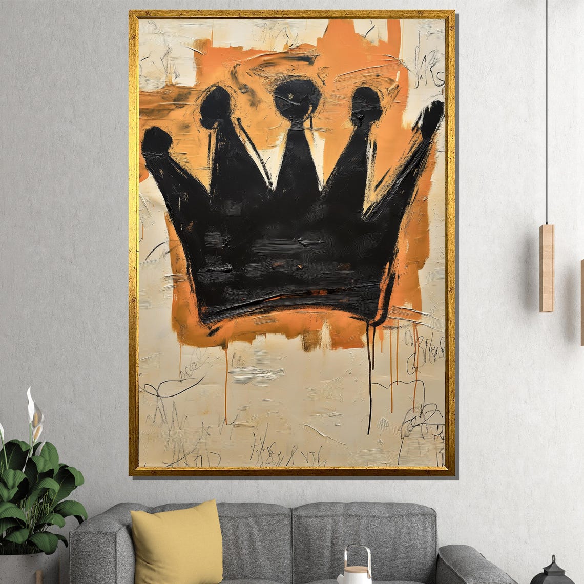 Black Crown Urban Street Art Style Bold Abstract Wall Poster