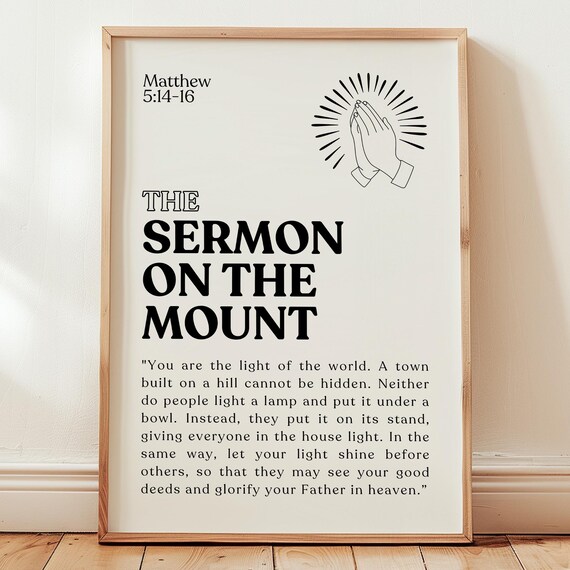 Sermon on the Mount Matthew 51416 Light of the World Bible Poster