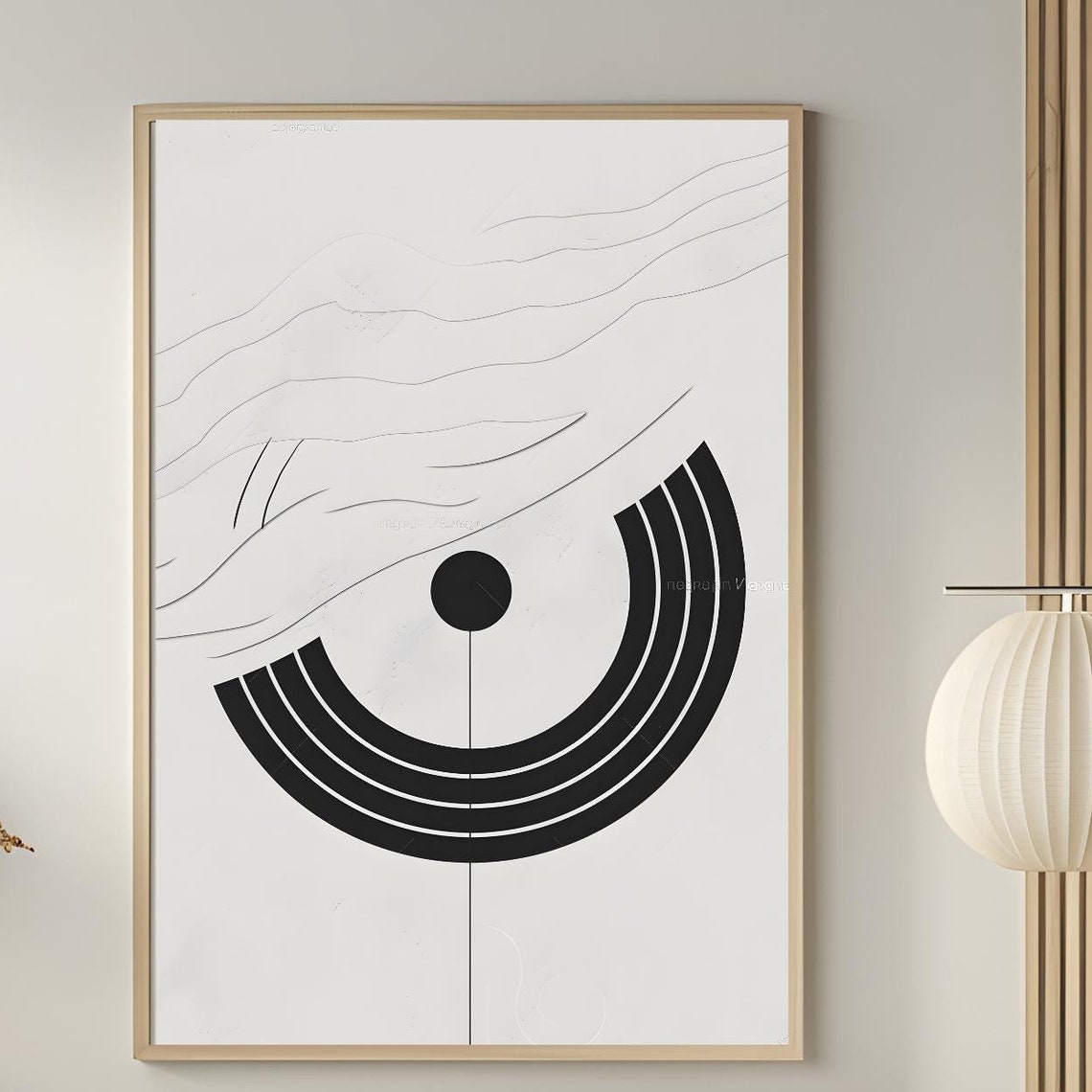 Mid Century Modern Wall Art Abstract Wall Decor Art Print Minimal Black And White Art Print Boho Art Neutral Geometric Shapes Wall Art