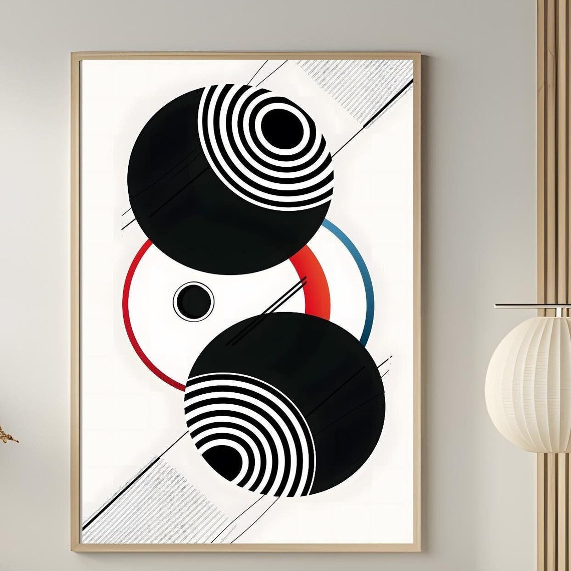 Mid Century Modern Wall Art Abstract Wall Decor Art Print Minimal Black And White Art Print Boho Art Neutral Geometric Shapes Wall Art