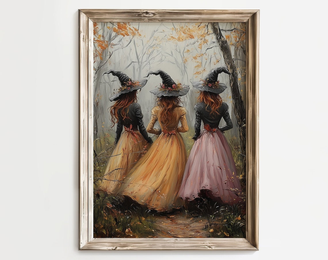 Three Witches Vintage Halloween Poster Print - Image 4