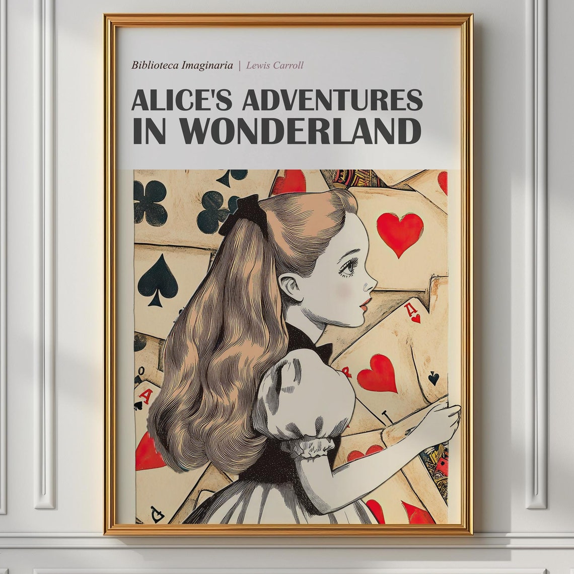 Alice Among Playing Cards Wonderland Illustration Book Art Poster