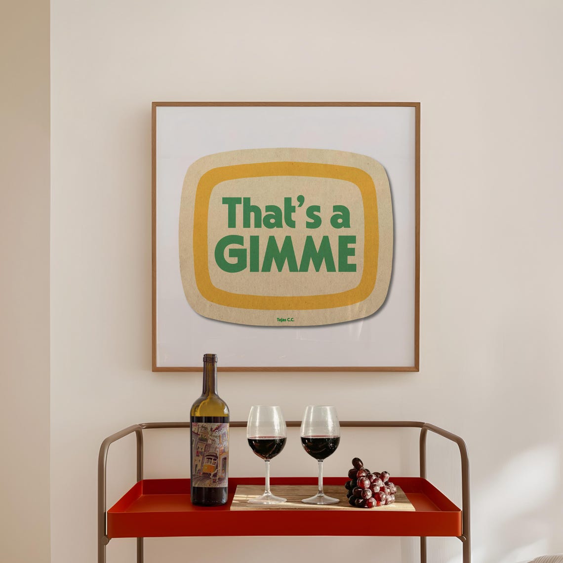Thats A Gimme Retro Golf Badge Green Yellow Vintage Sports Wall Poster - Image 4