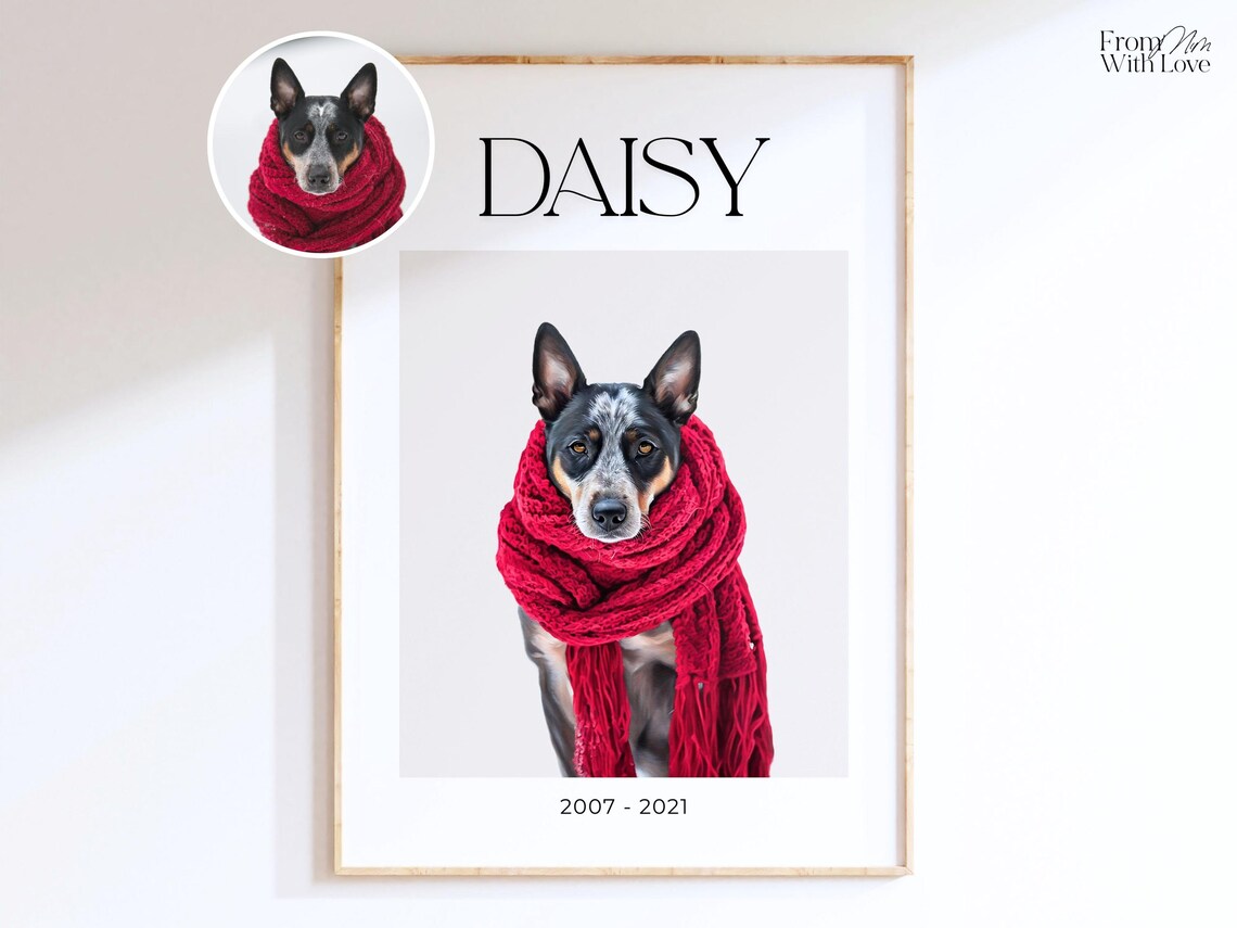 Custom Dog Portrait, Personalized Watercolor Tribute