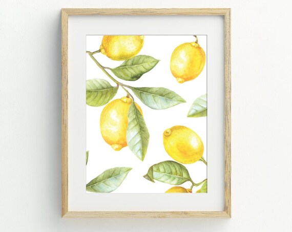 Lemon Fruit Kitchen Art Print, Wall Decor
