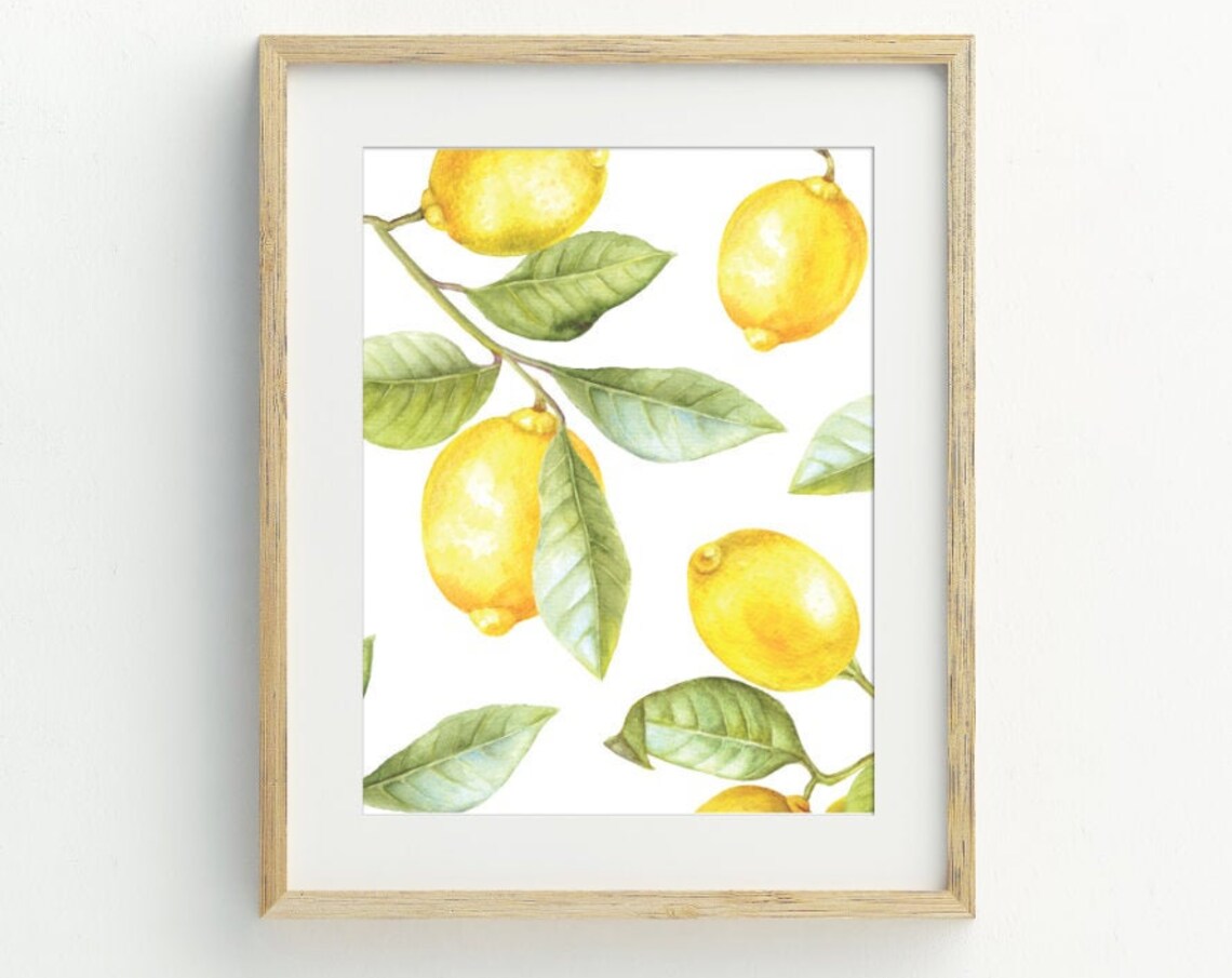 Lemon Fruit Kitchen Art Print, Wall Decor