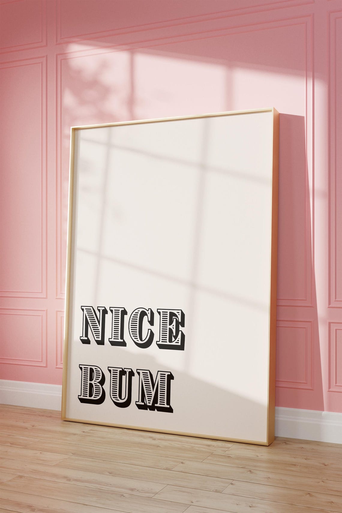 Nice Bum Funny Black Typography Bathroom Wall Decor Quote Poster - Image 4