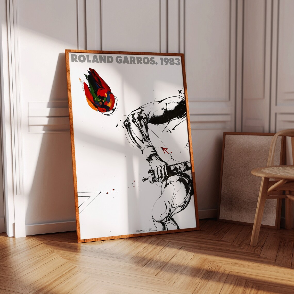 Roland Garros 1983 Vintage Tennis Tournament French Open Style Poster - Image 4