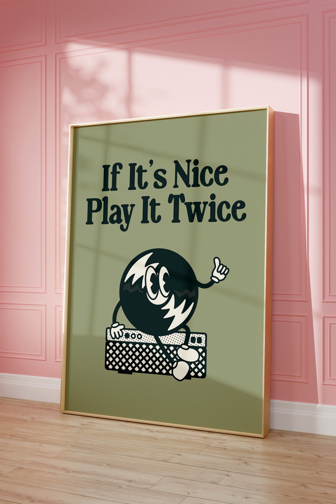Retro Vinyl Play It Twice Music Art Print - Image 3