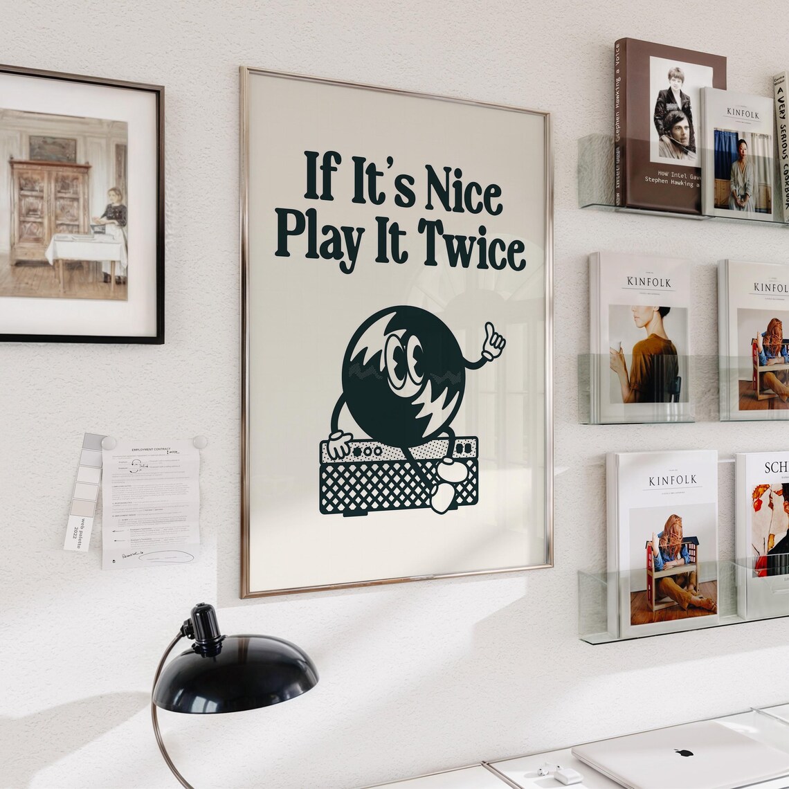 Play It Twice Retro Vinyl Music Poster Print - Image 2