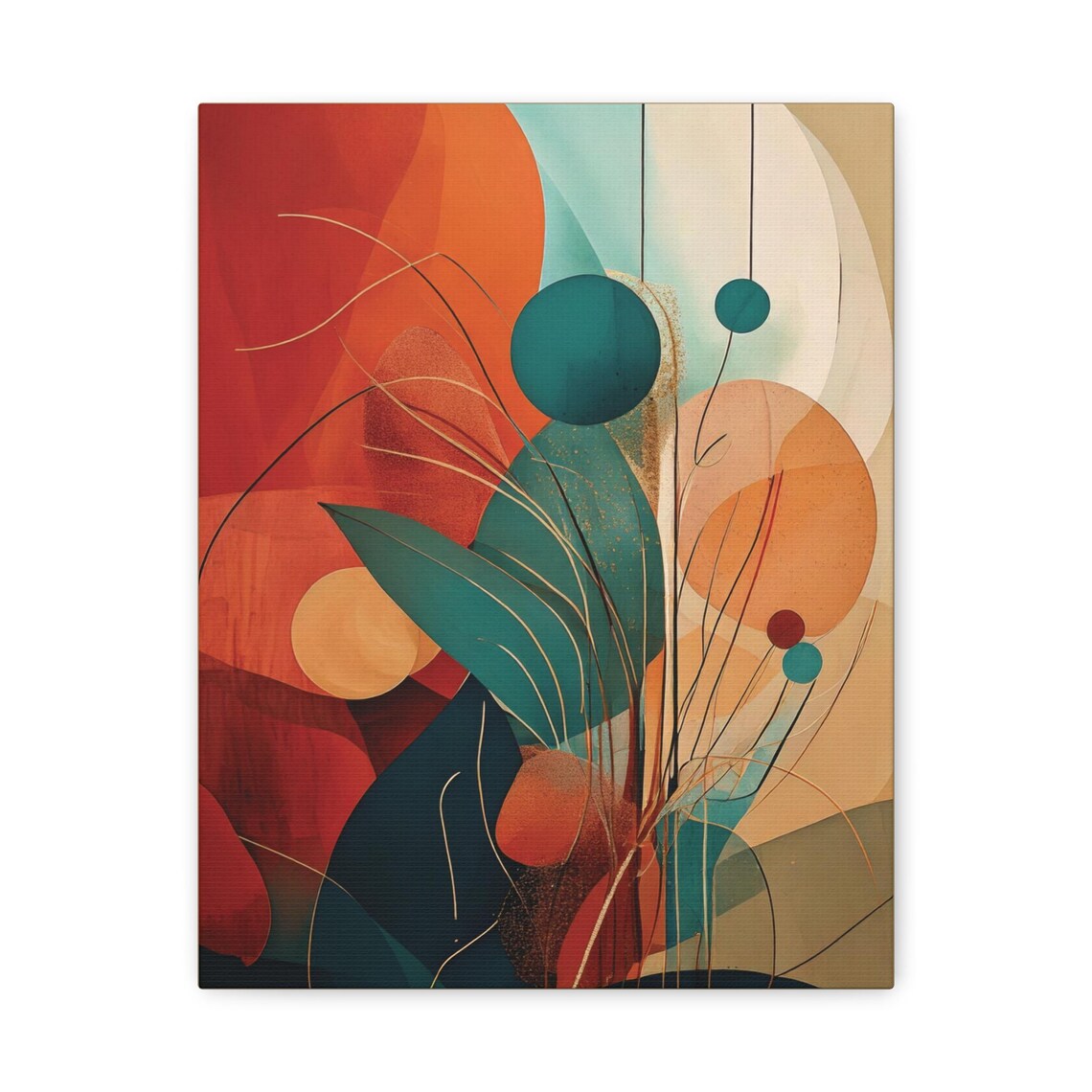 Abstract Terracotta Geometric Design, Minimalist Modern