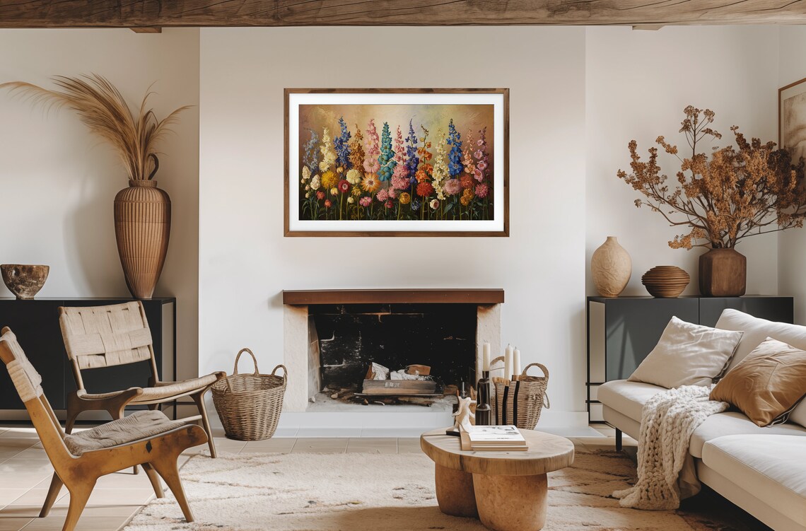Floral Spring Frame TV Art, Vintage Boho Wildflowers - Image 4