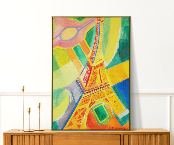 La Tour Eiffel Print Eiffel Tower Art Print Modern French Colorful Print Paris Famous Painting Large Delaunay Wall Art For Living Room