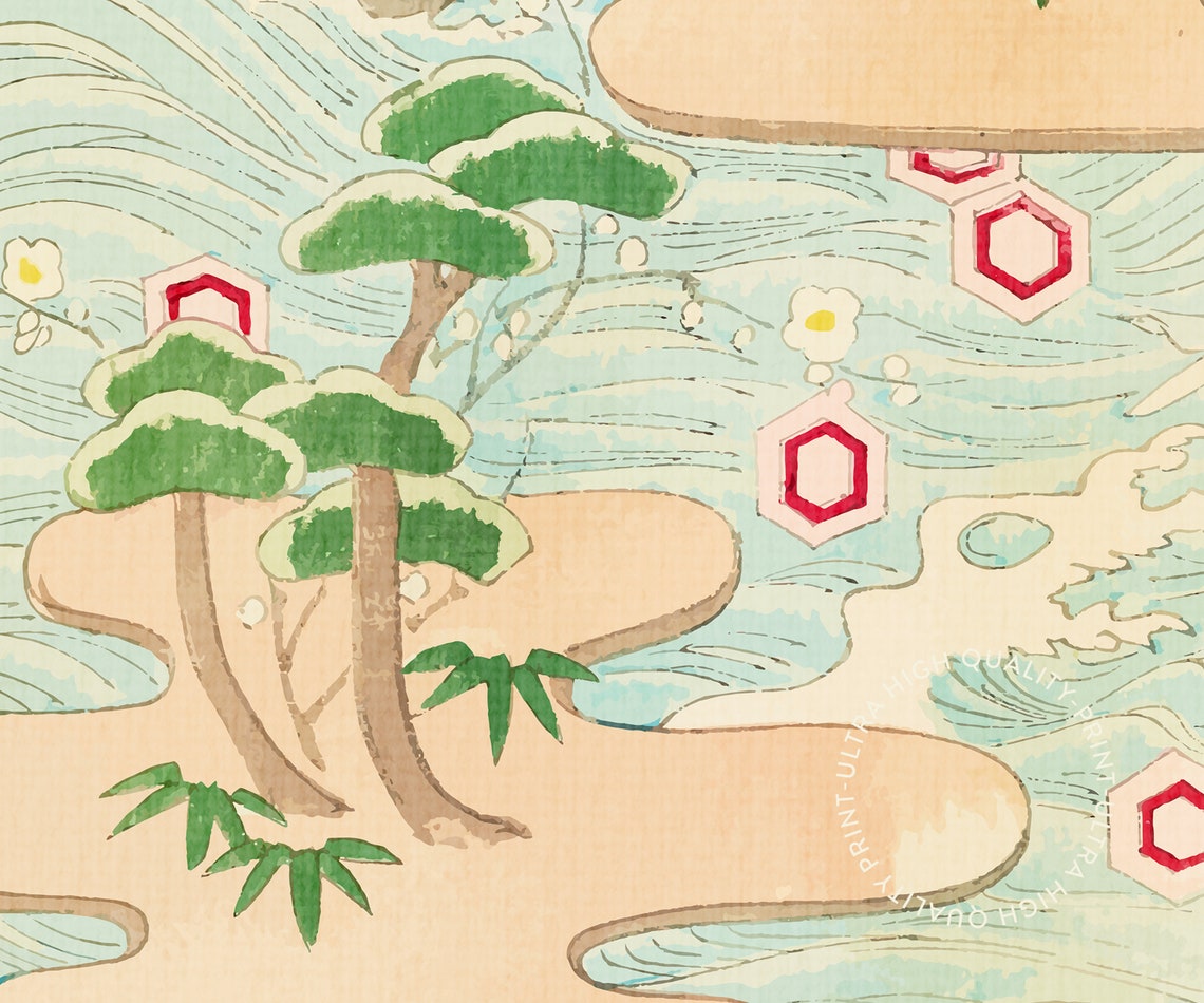 Korin Furuya Print Bijutsukai Japanese Island Sea Print Japanese Wall Art Large Japanese Art For Living Room Japanese Prints - Image 5