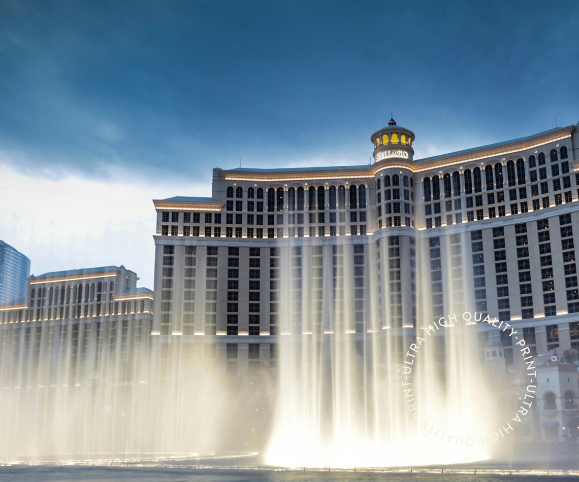 Travel Poster Las Vegas Strip Poster Las Vegas Bellagio Print Las Vegas Wall Art For Living Room Large Modern Office Cities Wall Art - Image 5