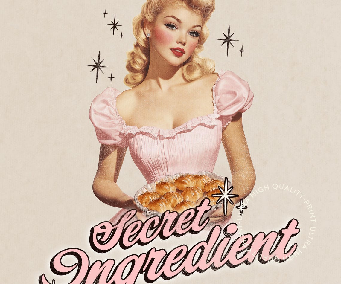 Bitch I Am The Secret Ingredient Pink Retro Pie Pin Up Quote Poster - Image 5