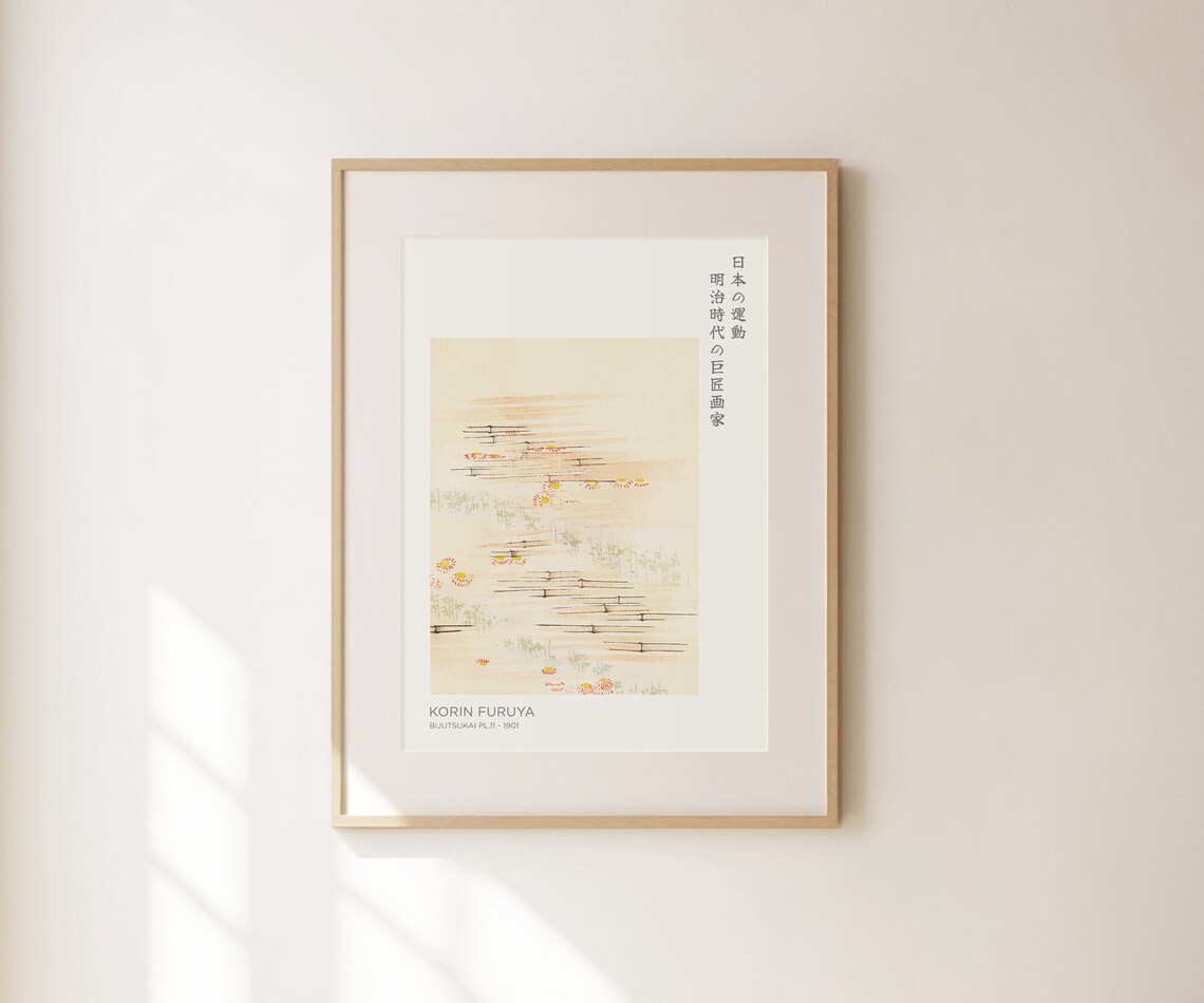 Korin Furuya Print Bijutsukai Bamboo Flowers Japanese Print Japanese Wall Art Large Japanese Art For Living Room Flower Prints - Image 2