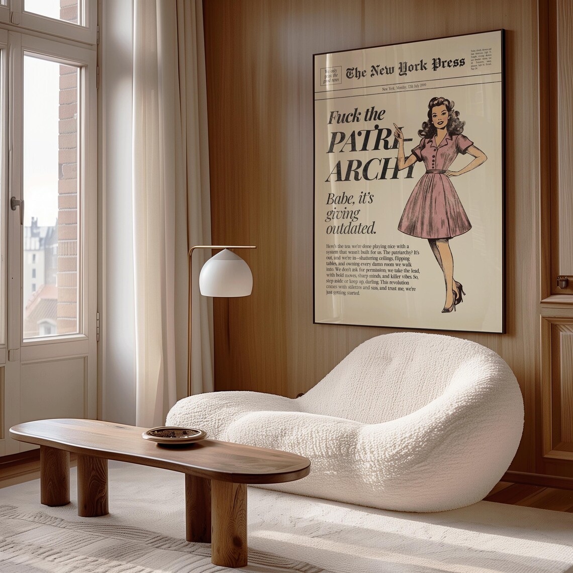 Fuck The Patriarchy Print Retro Feminist Wall Art Trendy Preppy Wall Decor Funny Bedroom Apartment Decor Hot Girls Print Empowerment - Image 2