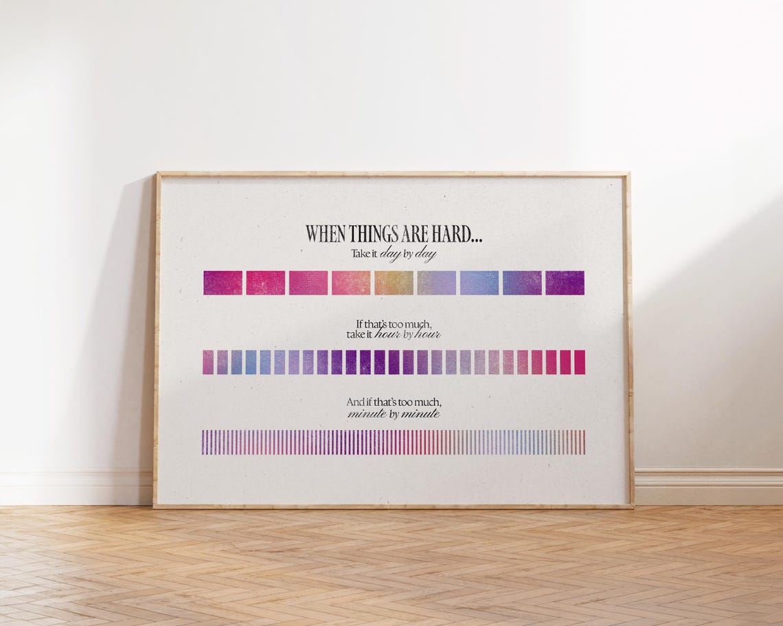 When Things Are Hard Day By Day Rainbow Mental Health Wall Art Print - Image 5