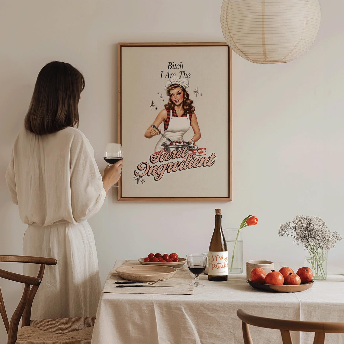 Bitch I Am The Secret Ingredient Retro Cooking Pin Up Funny Poster - Image 3