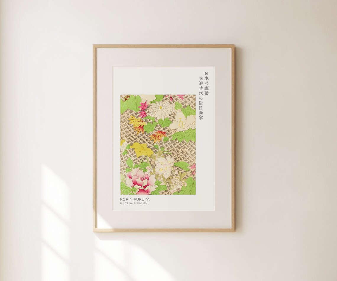 Korin Furuya Print Bijutsukai Japanese Flower Botanical Print Japanese Wall Art Large Japanese Art For Living Room Flower Prints - Image 2