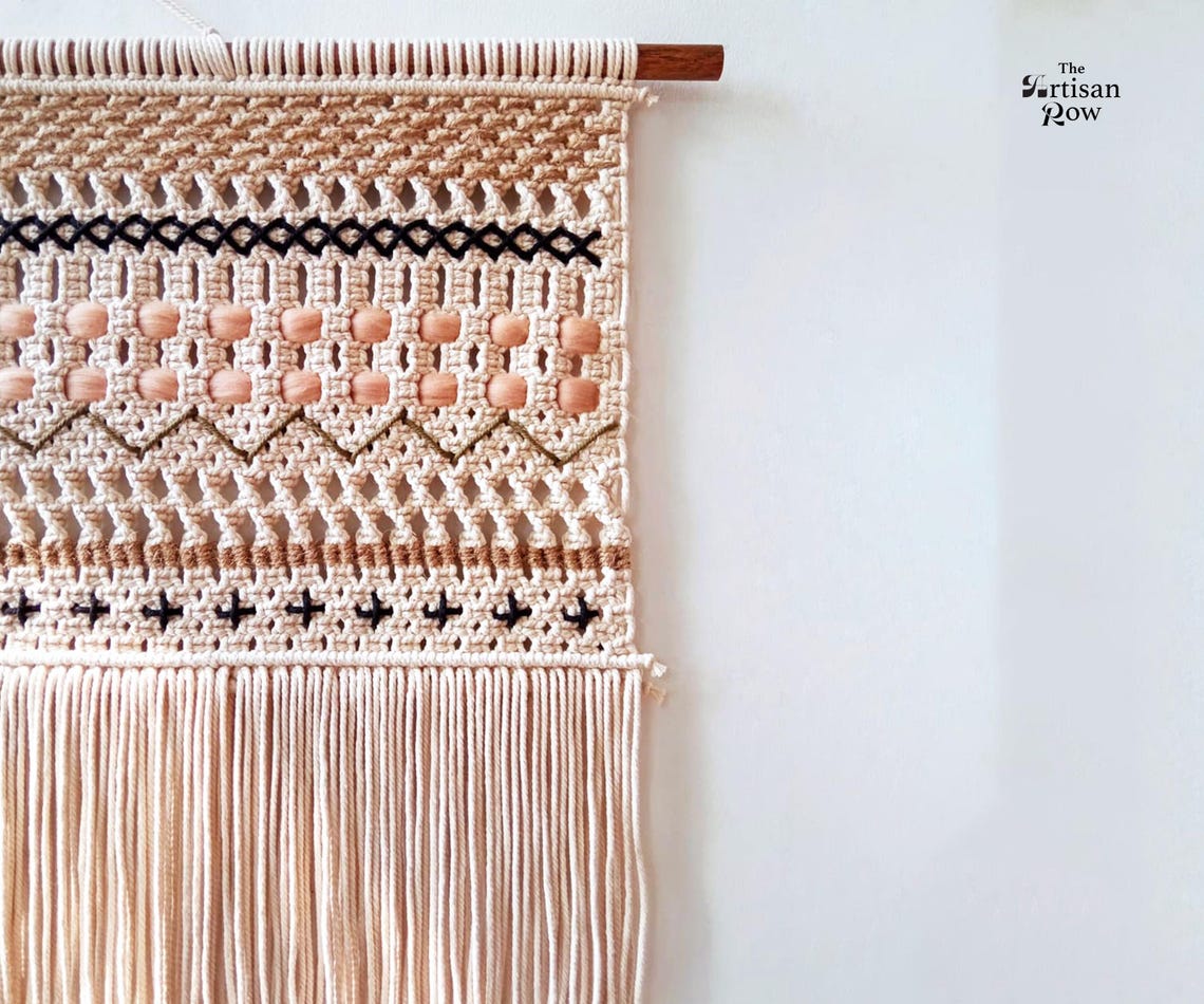 Macrame Wall Hanging Macraweaves Bohemian Decoration Woven Wall Hanging Macrame Mural Housewarming Gift Headboard Decor Handmade Gift - Image 2