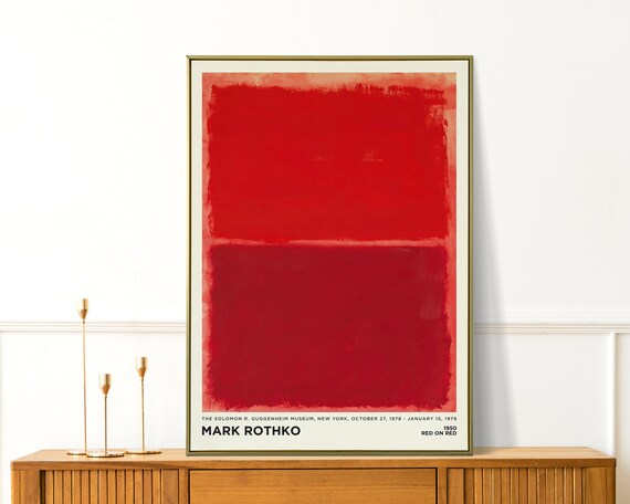 Mark Rothko Red on Red 1950 Bold Color Field Exhibition Art Poster