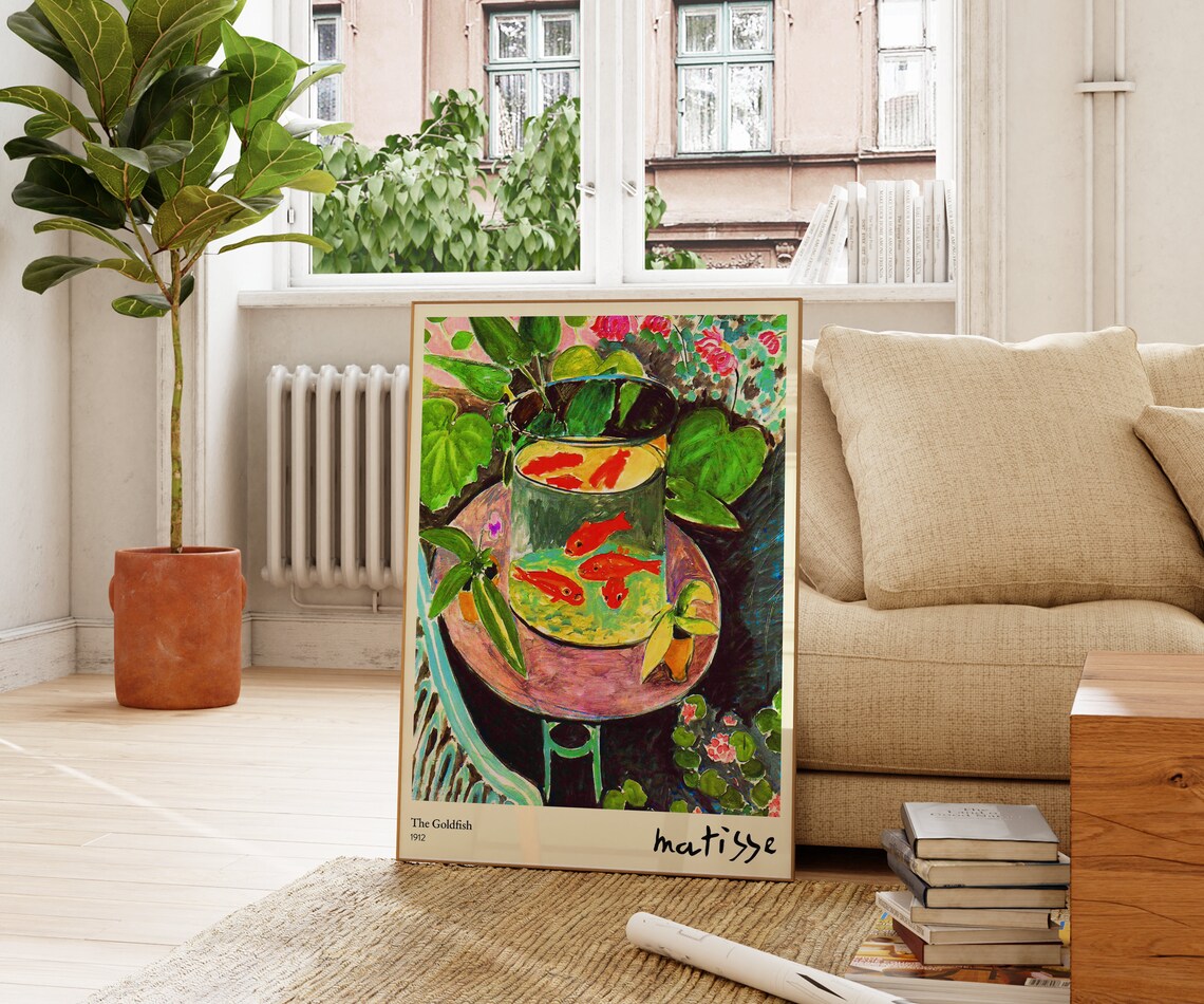 Henri Matisse The Goldfish 1912 Fauvist Bowl Red Fish Botanical Art Print - Image 3