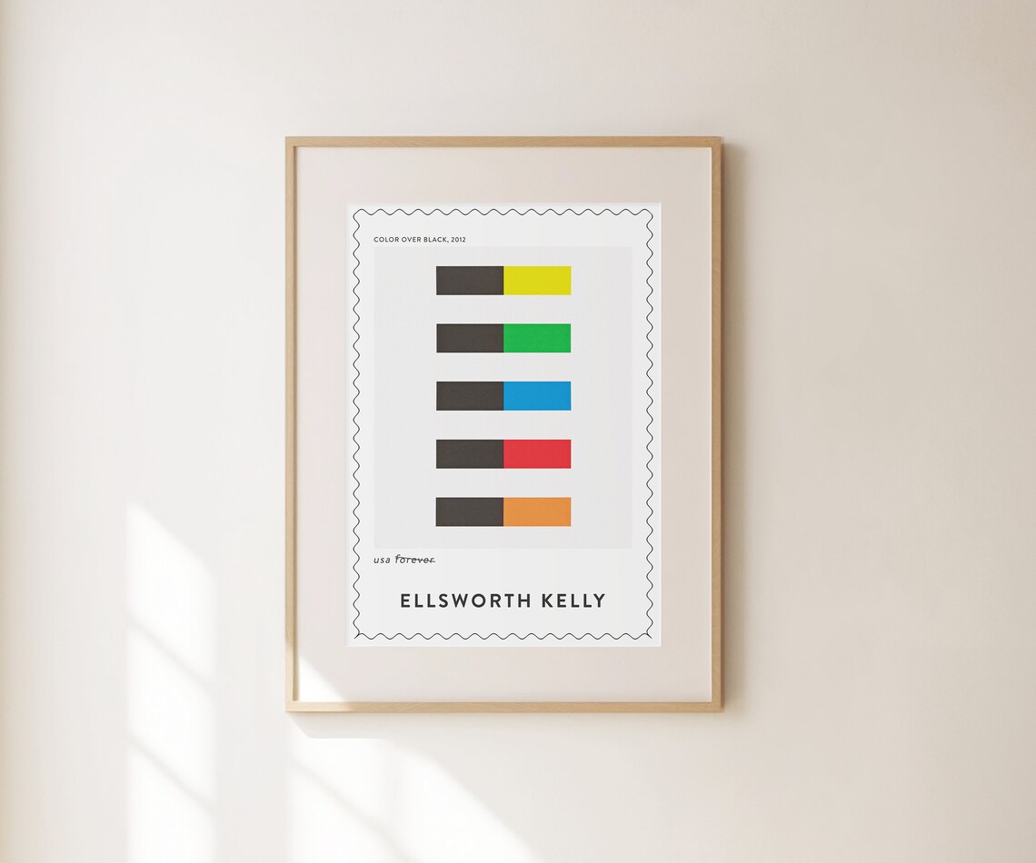 Ellsworth Kelly Color Over Black 2012 Minimalist Stripes Art Poster - Image 3