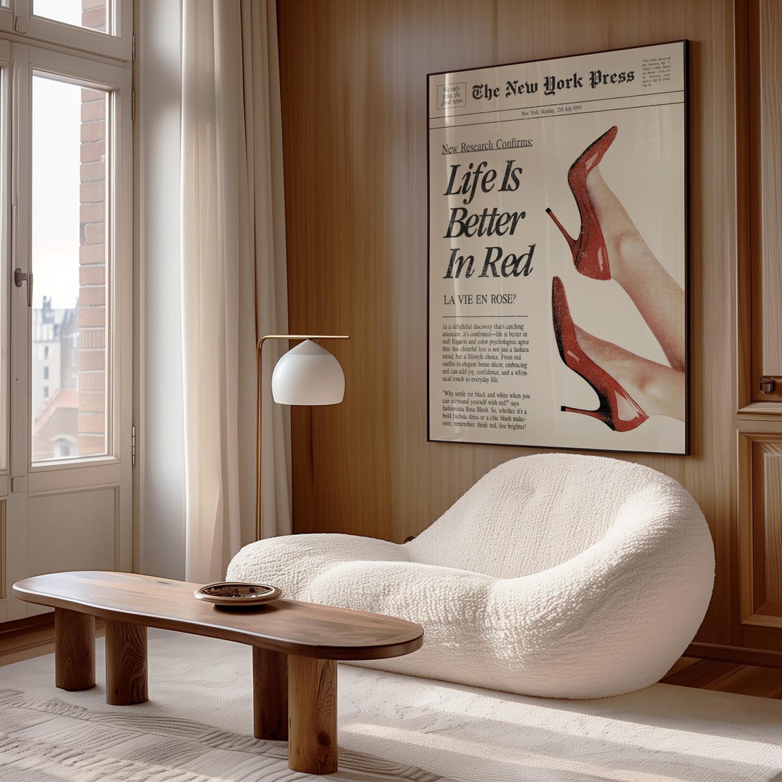 Life Is Better In Red Newspaper Headline Red Heels Vintage Poster - Image 2