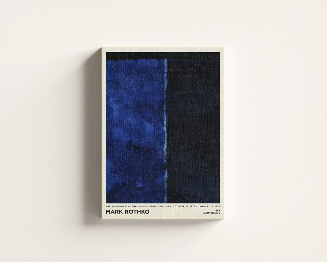 Mark Rothko Dark Blue 5 Navy Color Field Guggenheim Museum Art Poster - Image 2