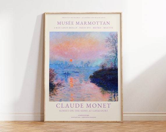 Claude Monet Print Sunset On The Seine At Lavacourt Print Vintage Wall Decor Monet Wall Art Sea Wall Print Large Wall Art Living Room