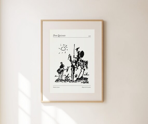 Don Quixote Pablo Picasso Sketch Literary Spanish Classic Art Poster